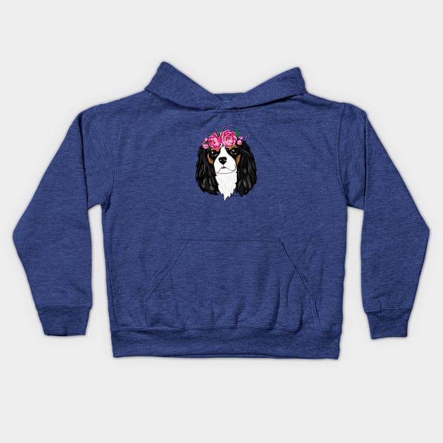 Cavalier King Charles Spaniel Flower Girl Kids Hoodie by FLCupcake